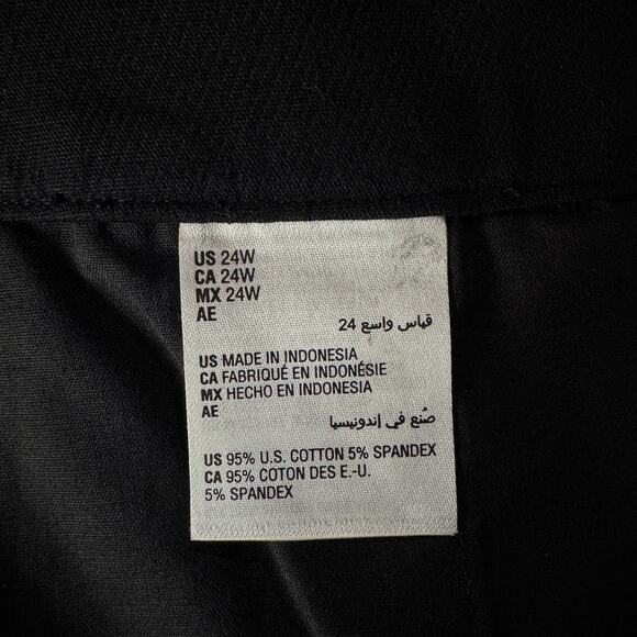 Style & Co SZ 24W Ankle Straight Pants Mid-Rise Stretch Zip-Fly Flat Front Black - Picture 7 of 8